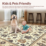 Luxurious Beige Ornamental with Contemporary Geometric(Beige)