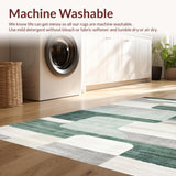 Ultra Soft Area Rug, Non Slip, Stain Resistant, Washable Area Rugs for Living Room, Bedroom, Elegant Modern Wave Aesthetic(Gray)