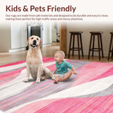 Ultra Soft Area Rug, Non Slip, Stain Resistant, Washable Area Rugs for Living Room, Bedroom, Soft Contemporary Abstract Aesthetics(Pink)