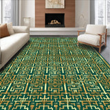 Ultra Soft Area Rug, Non Slip, Stain Resistant, Washable Area Rugs for Living Room, Bedroom, Elegant Medusa Gold Motif(Gold)