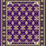 Ultra Soft Area Rug, Non Slip, Stain Resistant, Washable Area Rugs for Living Room, Bedroom, Elegant Floral Area(Purple)