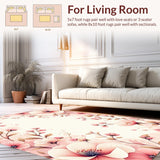 Ultra Soft Area Rug, Non Slip, Stain Resistant, Washable Area Rugs for Living Room, Bedroom, Lush Garden-Inspired Modern Decor(Pink)