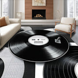 Ultra Soft Area Rug, Non Slip, Stain Resistant, Washable Area Rugs for Living Room, Bedroom, Vintage Vinyl Living Room Non-Slip Carpet(Black)