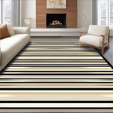 Black and Beige Striped Area with Chic Geometric for Decor(Beige)