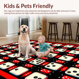 Ultra Soft Area Rug, Non Slip, Stain Resistant, Washable Area Rugs for Living Room, Bedroom, Dynamic Red and Black Scheme(Red)