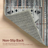 Ultra Soft Area Rug, Non Slip, Stain Resistant, Washable Area Rugs for Living Room, Bedroom, Chic Southwest Inspired Design(Gray)