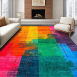 Ultra Soft Area Rug, Non Slip, Stain Resistant, Washable Area Rugs for Living Room, Bedroom, Chic Abstract Color Harmony Piece(Orange)