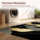 Ultra Soft Area Rug, Non Slip, Stain Resistant, Washable Area Rugs for Living Room, Bedroom, Chic Opulent Textured Border(Gold)