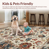 Ultra Soft Area Rug, Non Slip, Stain Resistant, Washable Area Rugs for Living Room, Bedroom, Rustic Retro Leafy Design(Beige)