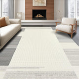 Ultra Soft Area Rug, Non Slip, Stain Resistant, Washable Area Rugs for Living Room, Bedroom, Tranquil Modern Organic Patterns(White)