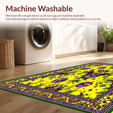Ultra Soft Area Rug, Non Slip, Stain Resistant, Washable Area Rugs for Living Room, Bedroom, Colorful Jazz-Inspired Pattern(Yellow)