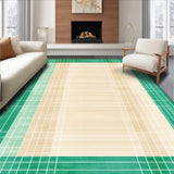 Beige Green Geometric Intersect Durable Feel Easy Clean(Beige)