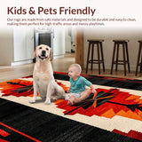 Ultra Soft Area Rug, Non Slip, Stain Resistant, Washable Area Rugs for Living Room, Bedroom, Southwest Arrow Black Red Living Room Rug(Red)