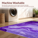 Ultra Soft Area Rug, Non Slip, Stain Resistant, Washable Area Rugs for Living Room, Bedroom, Chic Modern Pastel Fusion(Purple)