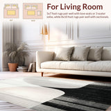 Ultra Soft Area Rug, Non Slip, Stain Resistant, Washable Area Rugs for Living Room, Bedroom, Shadow Stripe Woven Rug Elegant Entryway Floor Accent(Gray)