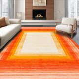 Ultra Soft Area Rug, Non Slip, Stain Resistant, Washable Area Rugs for Living Room, Bedroom, Bright Eclectic Diamond Composition(Orange)