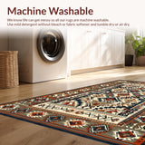 Ultra Soft Area Rug, Non Slip, Stain Resistant, Washable Area Rugs for Living Room, Bedroom, Transitional Richly Colored Design(Brown)