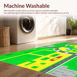 Ultra Soft Area Rug, Non Slip, Stain Resistant, Washable Area Rugs for Living Room, Bedroom, Vivid Cityscape Playful Design(Green)