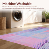 Ultra Soft Area Rug, Non Slip, Stain Resistant, Washable Area Rugs for Living Room, Bedroom, Whimsical Pastel Abstract Design(Purple)