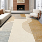 Ultra Soft Area Rug, Non Slip, Stain Resistant, Washable Area Rugs for Living Room, Bedroom, Handmade Ivory Bedroom Minimalist Abstract Wool Carpet(Beige)