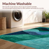 Ultra Soft Area Rug, Non Slip, Stain Resistant, Washable Area Rugs for Living Room, Bedroom, Bold Artistic Shape Play(Blue)