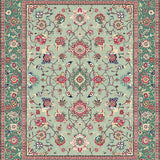 Ultra Soft Area Rug, Non Slip, Stain Resistant, Washable Area Rugs for Living Room, Bedroom, Rustic Floral Geometric Arrangement(Green)