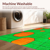 Ultra Soft Area Rug, Non Slip, Stain Resistant, Washable Area Rugs for Living Room, Bedroom, Sleek Contemporary Striped Pattern(Green)