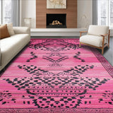 Ultra Soft Area Rug, Non Slip, Stain Resistant, Washable Area Rugs for Living Room, Bedroom, Chic Modern Abstract Aesthetic(Pink)