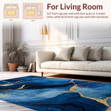 Ultra Soft Area Rug, Non Slip, Stain Resistant, Washable Area Rugs for Living Room, Bedroom, Serene Blue Tones with Texture(Blue)