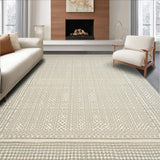 Ultra Soft Area Rug, Non Slip, Stain Resistant, Washable Area Rugs for Living Room, Bedroom, Sophisticated Cream Herringbone Style(Beige)