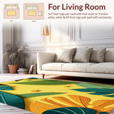 Ultra Soft Area Rug, Non Slip, Stain Resistant, Washable Area Rugs for Living Room, Bedroom, Tropical Monstera Bathroom Rug for Kids Rooms(Yellow)