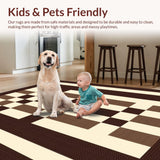 Ultra Soft Area Rug, Non Slip, Stain Resistant, Washable Area Rugs for Living Room, Bedroom, Contemporary Soft Textured Layers(Beige)