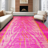 Ultra Soft Area Rug, Non Slip, Stain Resistant, Washable Area Rugs for Living Room, Bedroom, Eclectic Animal Fantasy Decor(Pink)