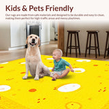 Ultra Soft Area Rug, Non Slip, Stain Resistant, Washable Area Rugs for Living Room, Bedroom, Luxurious Shaggy Rustic Feel(Yellow)