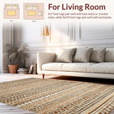 Ultra Soft Area Rug, Non Slip, Stain Resistant, Washable Area Rugs for Living Room, Bedroom, Transitional Warm Color Palette Design(Brown)