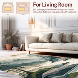 Ultra Soft Area Rug, Non Slip, Stain Resistant, Washable Area Rugs for Living Room, Bedroom, Stylish Minimalist Organic Shapes(Gray)