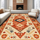 Ultra Soft Area Rug, Non Slip, Stain Resistant, Washable Area Rugs for Living Room, Bedroom, Chic Colorful Geometric Arrangement(Orange)