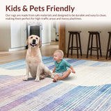 Ultra Soft Area Rug, Non Slip, Stain Resistant, Washable Area Rugs for Living Room, Bedroom, Coquette Bow Accent Rug Featuring Wavy Scallop Outline And Soft Gradient Design(White)
