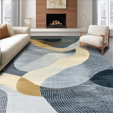 Ultra Soft Area Rug, Non Slip, Stain Resistant, Washable Area Rugs for Living Room, Bedroom, Contemporary Grey Textured Motif(Gray)