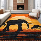 Ultra Soft Area Rug, Non Slip, Stain Resistant, Washable Area Rugs for Living Room, Bedroom, Abstract Earthy Sunset Imagery(Orange)