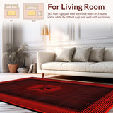 Ultra Soft Area Rug, Non Slip, Stain Resistant, Washable Area Rugs for Living Room, Bedroom, Luxurious Soft Red Texture(Red)