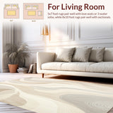 Ultra Soft Area Rug, Non Slip, Stain Resistant, Washable Area Rugs for Living Room, Bedroom, Refined Lantern Beige Front Door Abstract Swirls Entryway Area(Beige)