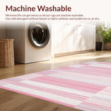 Ultra Soft Area Rug, Non Slip, Stain Resistant, Washable Area Rugs for Living Room, Bedroom, Rustic Textured Modern Aesthetic(Red)