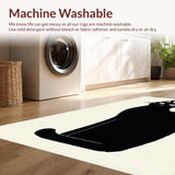 Ultra Soft Area Rug, Non Slip, Stain Resistant, Washable Area Rugs for Living Room, Bedroom, Cute Black Cat Kitchen Home Decor Mat(Black)