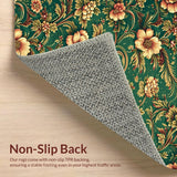 Ultra Soft Area Rug, Non Slip, Stain Resistant, Washable Area Rugs for Living Room, Bedroom, Faded Retro Office Accent Rug for Minimal Living(Green)