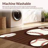 Ultra Soft Area Rug, Non Slip, Stain Resistant, Washable Area Rugs for Living Room, Bedroom, Nostalgic Wooden Sports Vibe(Brown)