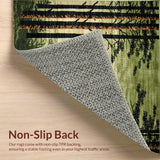 Ultra Soft Area Rug, Non Slip, Stain Resistant, Washable Area Rugs for Living Room, Bedroom, Serene Nature Inspired Earthy Palette(Green)