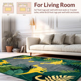 Ultra Soft Area Rug, Non Slip, Stain Resistant, Washable Area Rugs for Living Room, Bedroom, Dynamic Animal Print Theme(Gray)