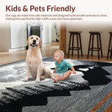 Ultra Soft Area Rug, Non Slip, Stain Resistant, Washable Area Rugs for Living Room, Bedroom, Nature-Inspired Earthy Textures(Gray)