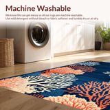 Ultra Soft Area Rug, Non Slip, Stain Resistant, Washable Area Rugs for Living Room, Bedroom, Whimsical White Trellis Aesthetic(Blue)